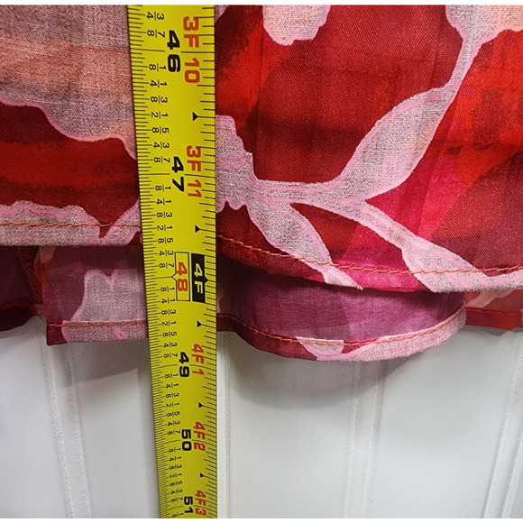 Torrid Midi Dress Size 4X Shady Rose Floral Sheer Overlay Smocked Sweetheart Tie - Picture 7 of 12